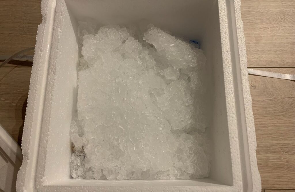 Skagenfood måltidskasse emballage med is på toppen